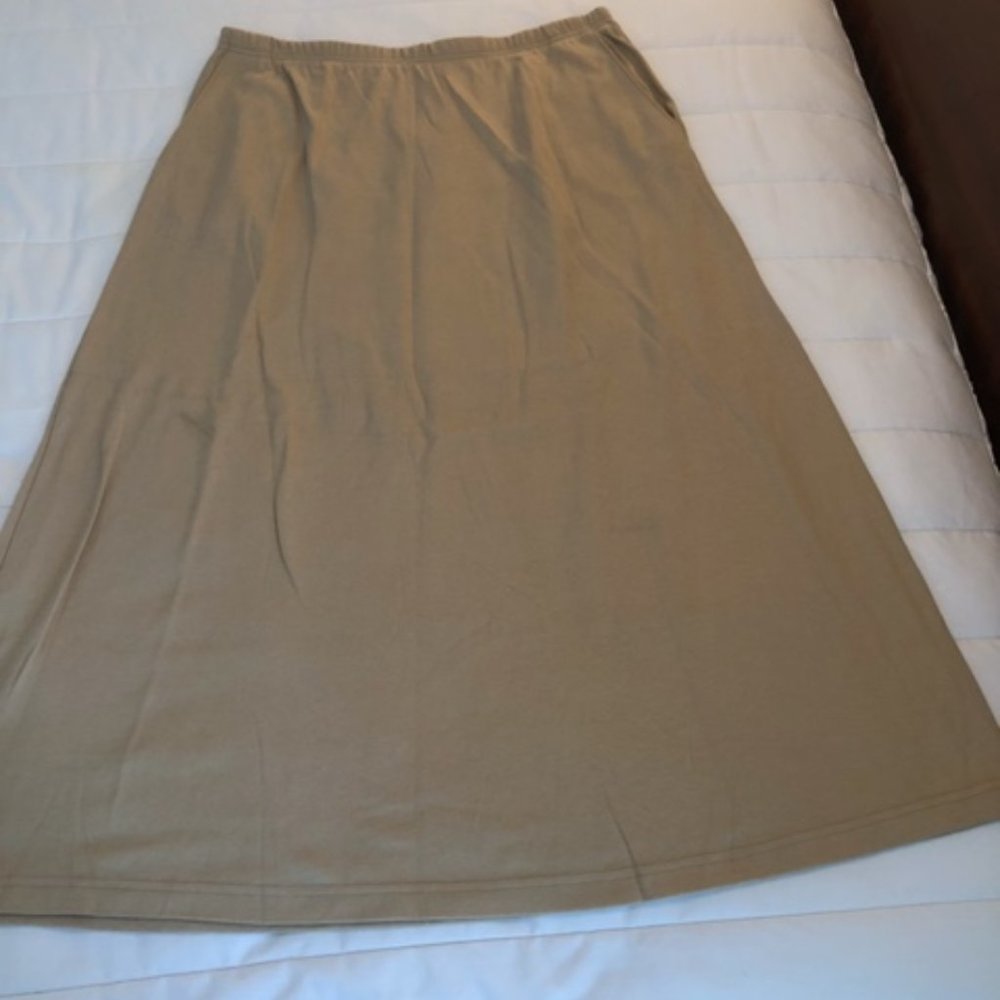 Lands' End Beige Long Skirt